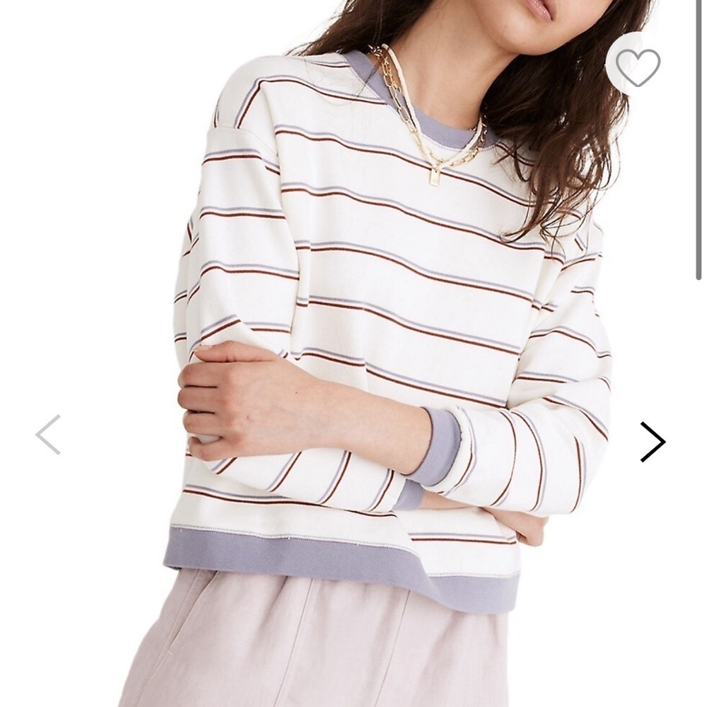 Dropped Shoulder Stripe Sweatshirt